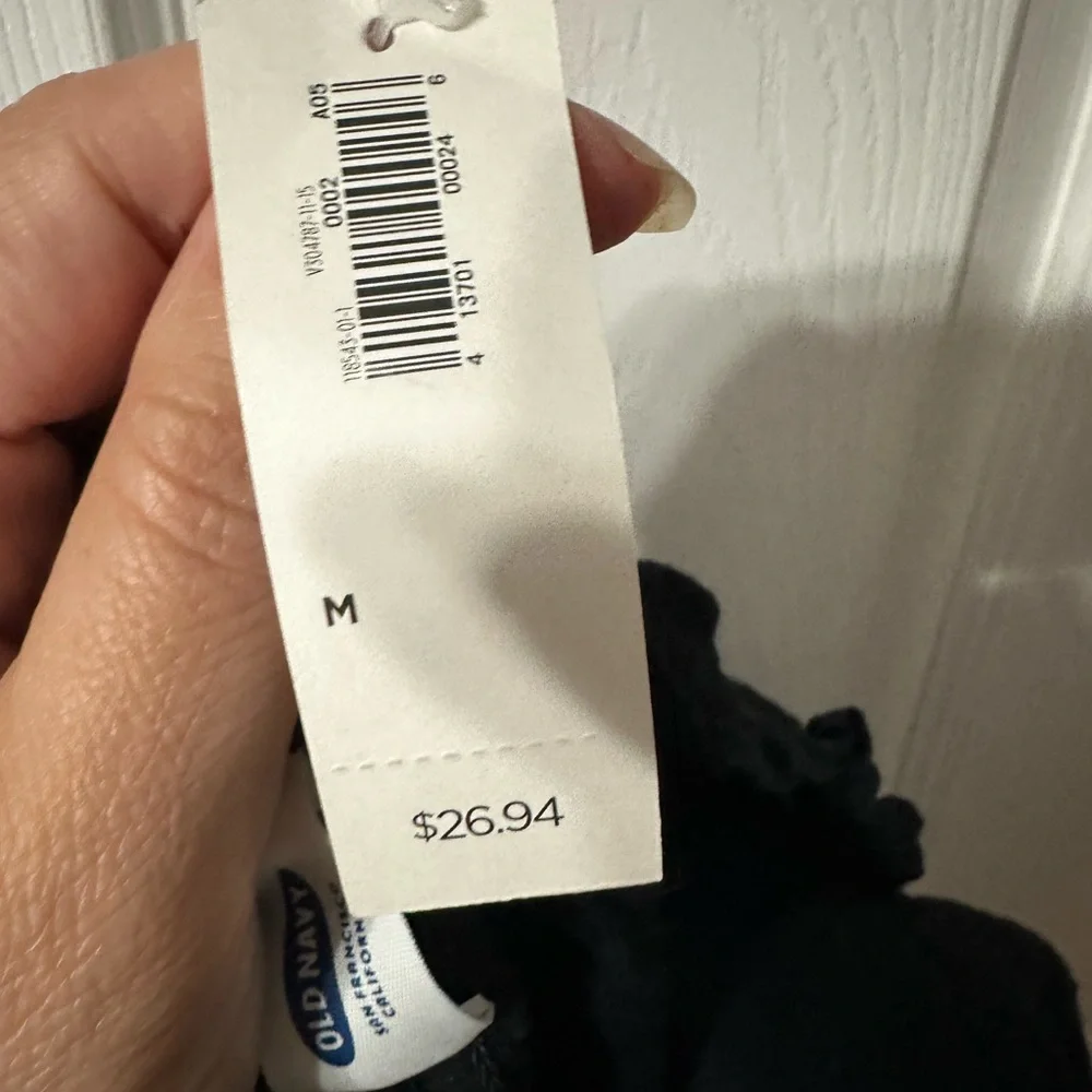 NWT Old Navy Black Skater Mini Skirt with Pleated Embellishments - Picture 12 of 13